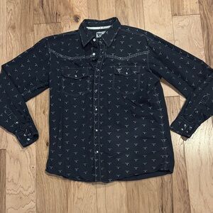 Men's Black Casual Button Down Shirt